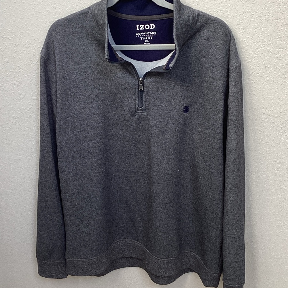 IZOD Men's Charcoal Zip-Up Sweater